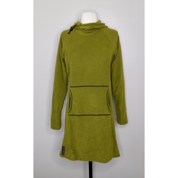 MELANZANA Micro Grid Hoodie Dress Cypress Green Microgrid Outdoor Sport ~ Medium - Picture 1 of 12